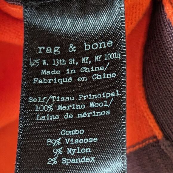 Rag & Bone Merino Wool Colorblock Knit Lightweight Turtleneck sz S - Picture 5 of 6